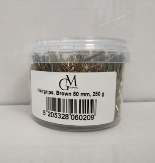 Απλό Τσιμπιδάκι Μαλλιών Καφέ G&m Cosmetics 5cm 250gr