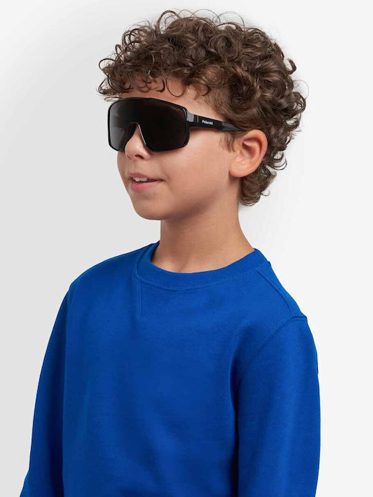 Polaroid Mask Kids Sunglasses with Polarized Lens Black for 7-11 Years