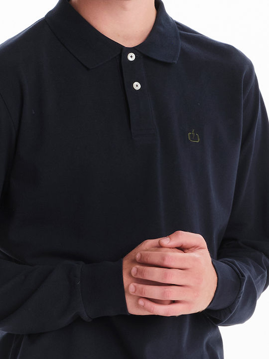 Polo Langarmbluse Marineblau