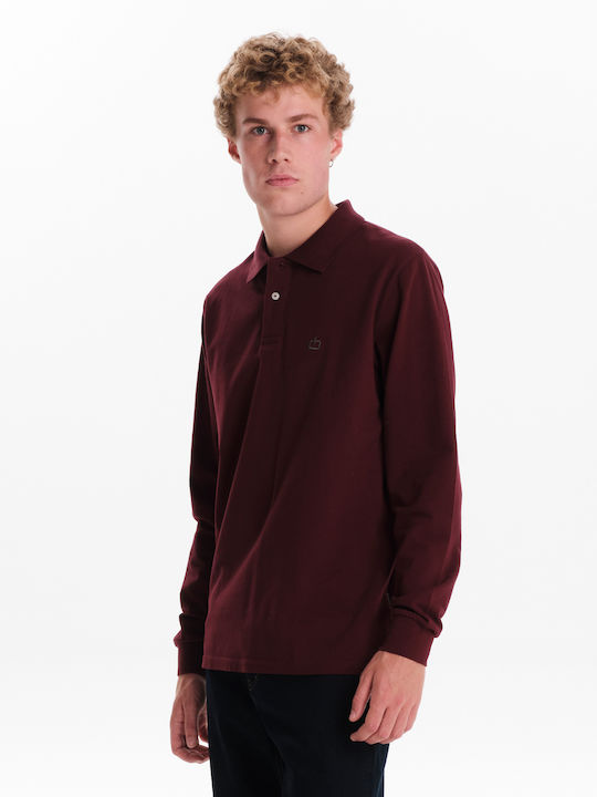 Polo Short Sleeve Burgundy Blouse