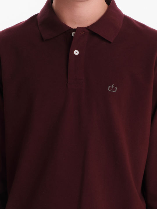 Polo Short Sleeve Burgundy Blouse