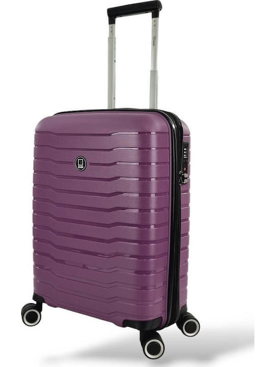 Rain Cabin Hard Purple Suitcase with 4 Wheels Height 55cm