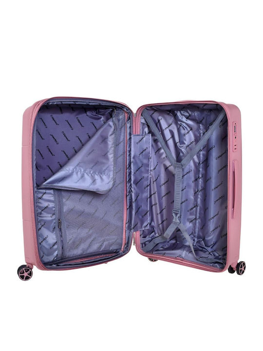 Diplomat Small The New York Collection Cabin Hard Pink Suitcase With 4 Wheels Height 55cm