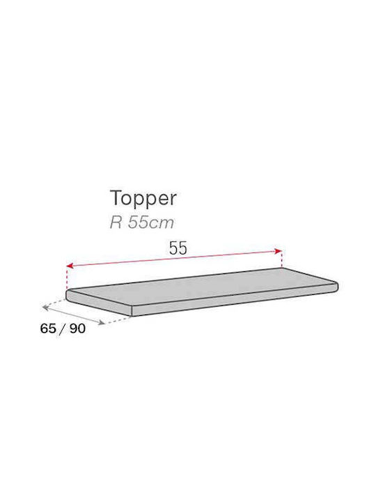 Sofazip Topper Husă Elastică Canapea cu trei locuri Ivory 65x180cm 1buc