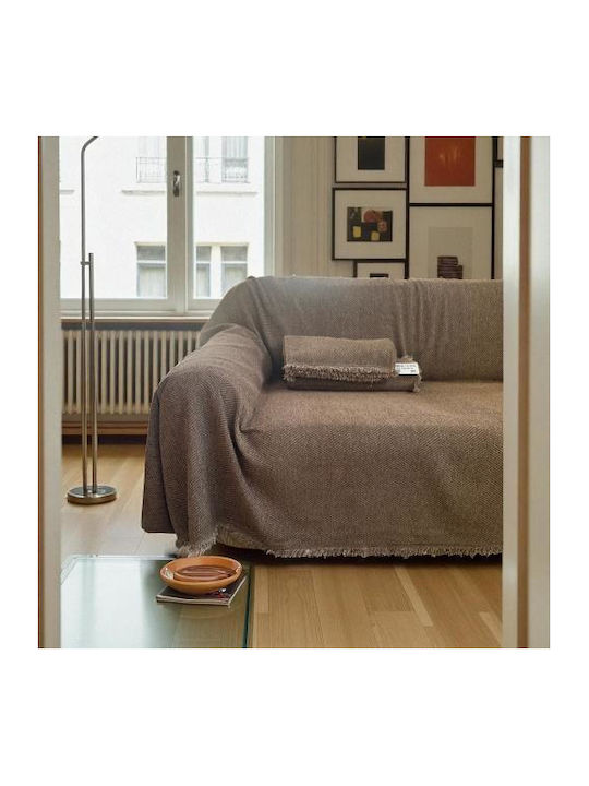 Linea Home Sofa Throw 2 Seater Chenille 180x240cm Mocha