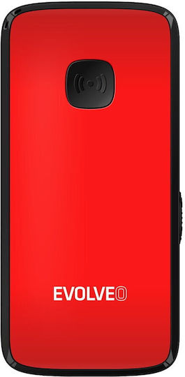 Evolveo EasyPhone ID Einzel-SIM Handy mit Großen Tasten Rot