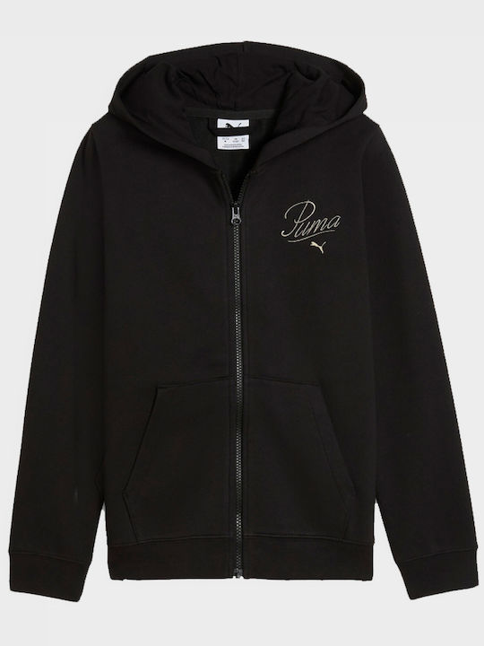 PUMA Παιδική Ζακέτα Φούτερ Essentials Μαύρη