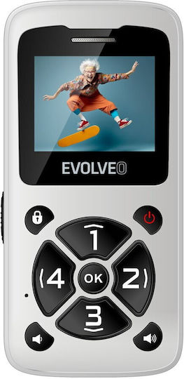 Evolveo EasyPhone ID Single SIM Telefon Mobil Cu Butoane Mari Alb