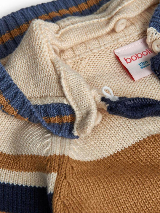 Kids Cardigan Cotton with Hood Beige