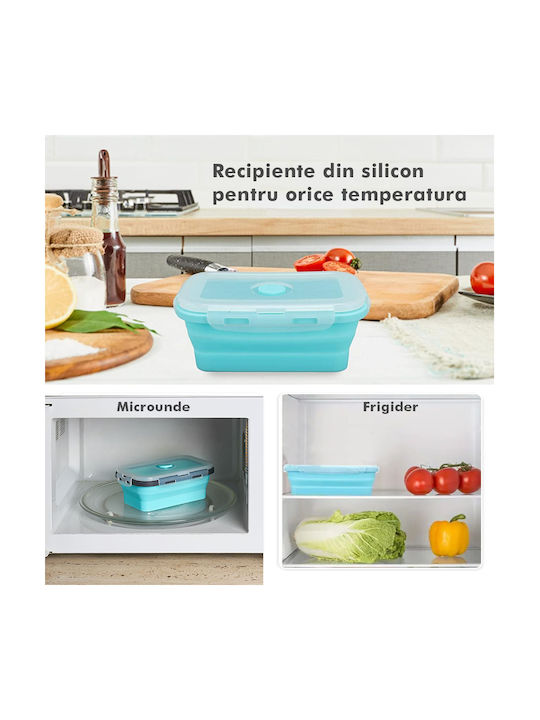 Microwave Silicone Lunch Box Blue 4pcs