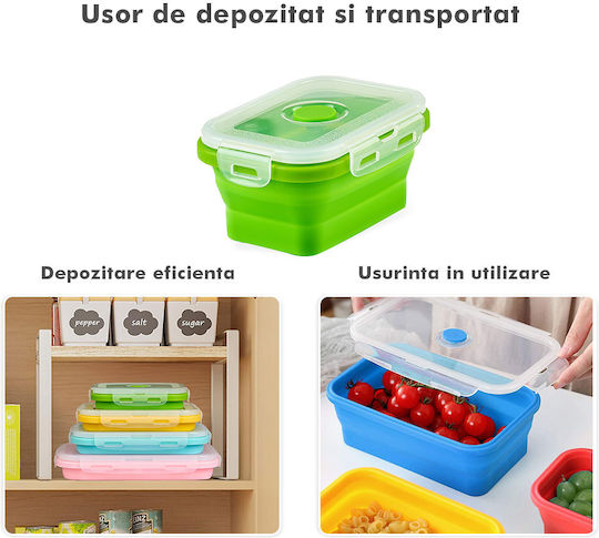 Lunchbox Silikon Mehrfarbig Geeignet für die Mikrowelle 4Stück