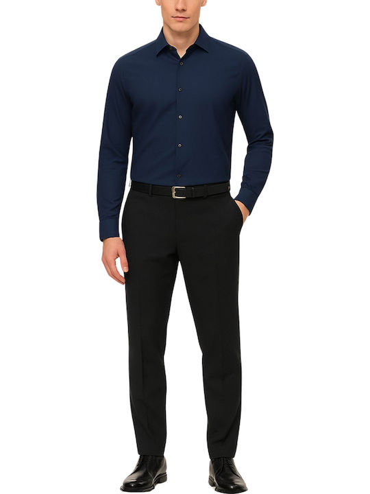 Long-sleeved Cotton Shirt Blue