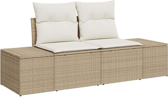 vidaXL Garden & Outdoor Furniture Set Living Room 9 Pieces Beige with Pillows