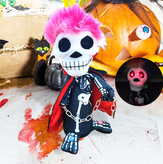 Halloween Skeleton Doll Sound Movement & Pink LED Lighting