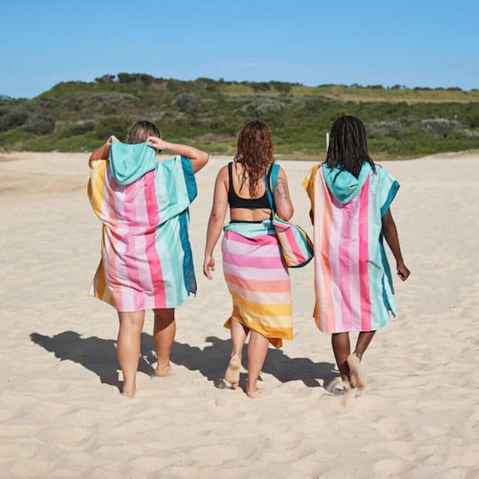 Dock & Bay Poncho Adulți Quickdry Coastal Candy Mediu 70x90 cm