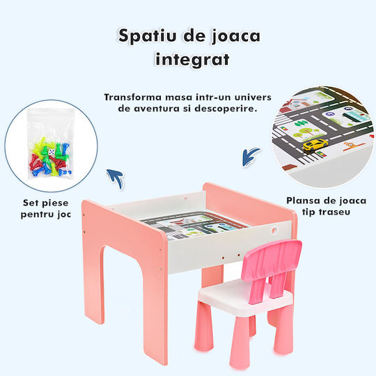 Set Masă cu Scaune pentru Copii pentru Desen Roz