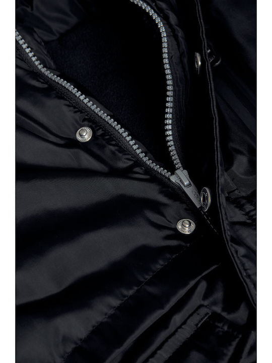 Kids' Coat with Hood Black