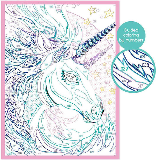 HappiHobbi Ζωγραφική Paint & Frame Paint by Numbers Fairytale Unicorn για Παιδιά 8+ Ετών