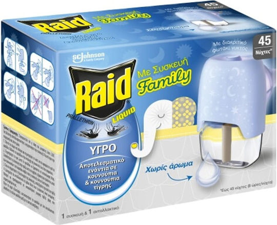Raid Συσκευή με Υγρό για Κουνούπια 27ml Χωρίς Άρωμα