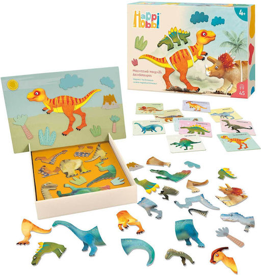 HappiHobbi Jucărie Magnetică De Construcție Dinozauri Pentru Copii 4+ Ani