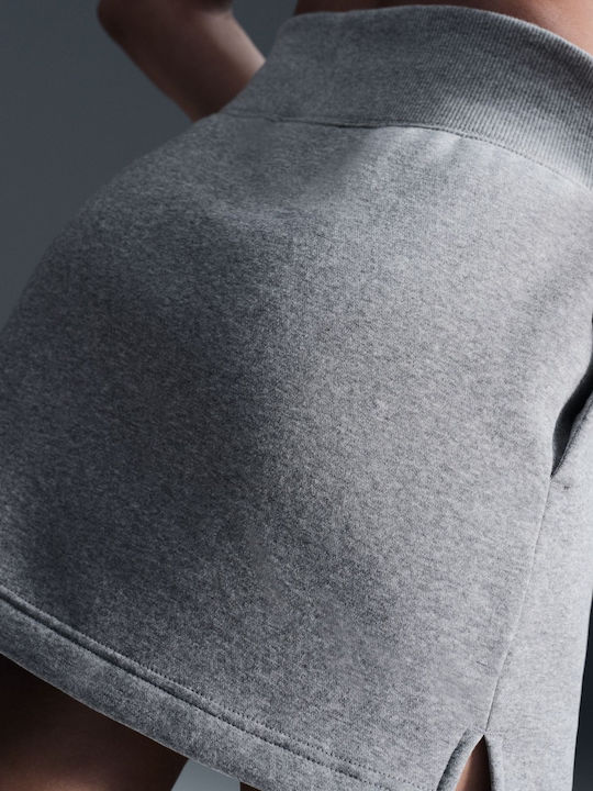 Phoenix Fleece Pencil Mini Skirt Gray