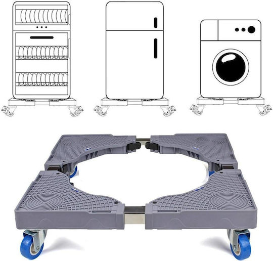 Uncle George 01.05.02-0004 Adjustable Base For Washer/Kitchen/Fridge made of Plastic with Wheels 68x68εκ. 1pcs