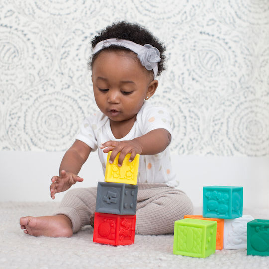 Infantino Bildung Bauklötze Squeeze & Stack Block Set für 6+ Monate 10 Stück