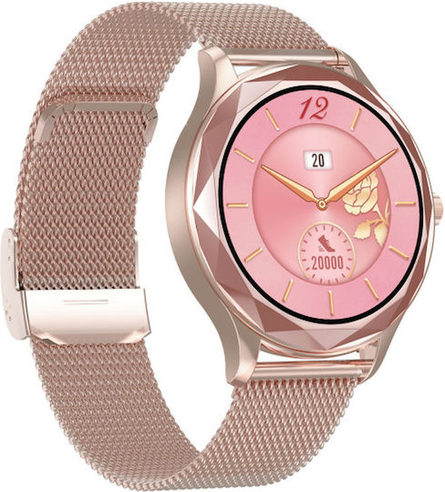 Smartwatch Colecția Diamond Suprem Idealstore Display 1.09 Inch Notificări Apel Mesaje Bluetooth Monitorizare Ritm Cardiac Somn Multi-sport Rezistent la Apă IP67 Alarmă Android-iOS Durată Lungă de Viață a Bateriei Ediția Metal Aur