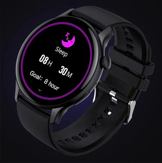 Smartwatch New Style Collection Idealstore Ecran HD AMOLED de 1,43 inch Apel Bluetooth Gestionare Mesaje NFC Monitorizare Ritm Cardiac Somn Asistent Vocal Difuzor Încorporat Microfon IP67 Android-iOS Baterie de Lungă Durată Ediție Neagră