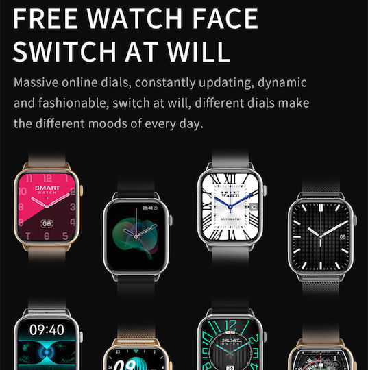 Star Collection Smartwatch Idealstore 1.85 Inch Touch Screen Nfc Call Message Notifications Via Bluetooth Heart Rate Sleep Monitoring Built-in Speaker Microphone Ip67 Alarm Android-ios Metal Silver