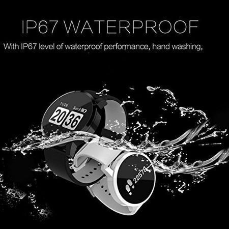 Brățară Fitness Smartwatch Quasar 8 Monitorizare Ritm Cardiac Pași Calorii Notificări Mesaje Rezistent la Apă IP67 Brățară din Piele Ecologică Albastră Culoare Albastră