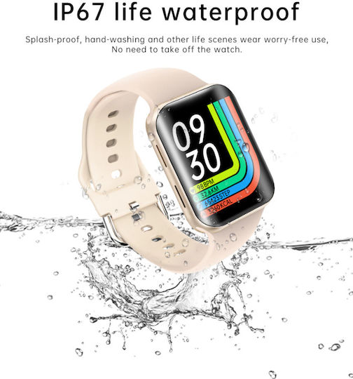 Smartwatch Pro Detail Idealstore Curved Screen 1.54 Inch Water Resistant Compatible Ios Android Voice Call Full Heart Rate Sleep Monitoring Sports Gold