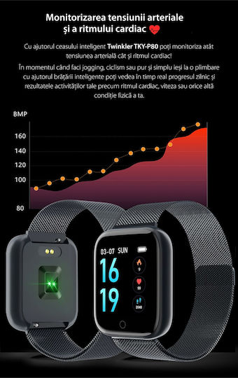 Idealpro Max8.0 Black Smartwatch Fitness Bracelet Blood Pressure Heart Rate Monitoring Sleep Monitoring Oxygen Level Call Sms Notifications Along A Black Silicone Strap