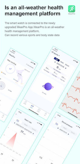 Smartwatch Idealstore Sportapple Echipat cu Difuzor Microfon Apeluri Telefonice Urmărire GPS Mod Multi-sport Senzor Ritm Cardiac Tensiune Arterială Nivel Oxigen Ecran Curbat Curea Metalică Argintie