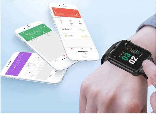 Smartwatch Pro F26 Edition Idealstore Touch Screen 1.75 Inch HD Display Monitors Heart Rate Blood Pressure Distance Sleep Calories Burned IP68 Pedometer Colour Black