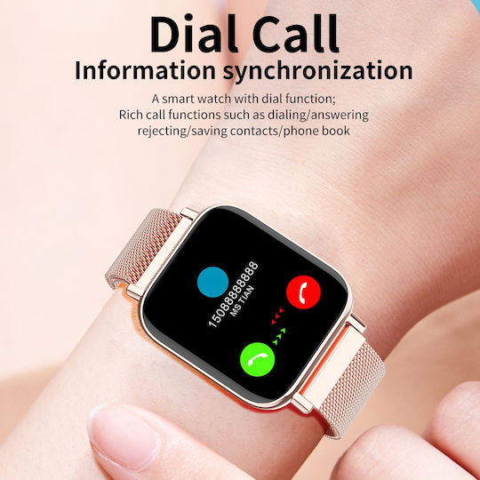 Smartwatch Qwath Idealstore Funcție Apeluri Primite Monitorizare Somn Monitorizare Ritm Cardiac Monitor Tensiune Arterială Tracker Fitness Ecran TFT de 1,54 Inch Rezistent la Apă IP67 Compatibil iOS Android Silicon Negru