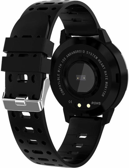 Idl Crimson Runner Smartwatch Black Silicone Strap Sports Modes Running Walking Cycling Call Alerts Heart Rate Sensor Social Media Notifications Color Black