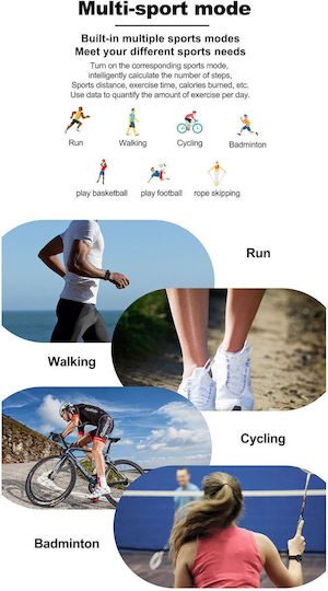 Idl Crimson Runner Smartwatch Black Silicone Strap Sports Modes Running Walking Cycling Call Alerts Heart Rate Sensor Social Media Notifications Color Black