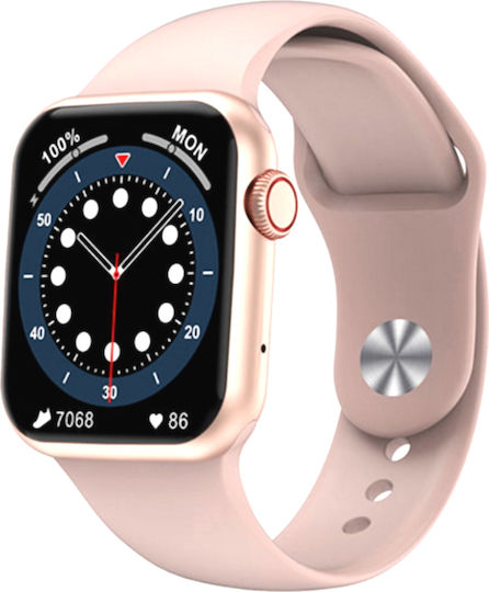 Smartwatch Idealstore I Watch S6 Full Touch Screen Curved 2.5d Display Call Function Built-in Speaker Microphone Multi-sport Function Heart Rate Sensor Pedometer Sleep Monitor Pink Color