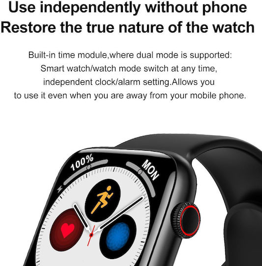 Luxury Smartwatch Idealstore 1.8 Inch Touch Screen Call Answering Built-in Speaker Microphone Message Notifications Whatsapp Instagram Facebook Ip 68 Water Resistant Multi-sport Function Black