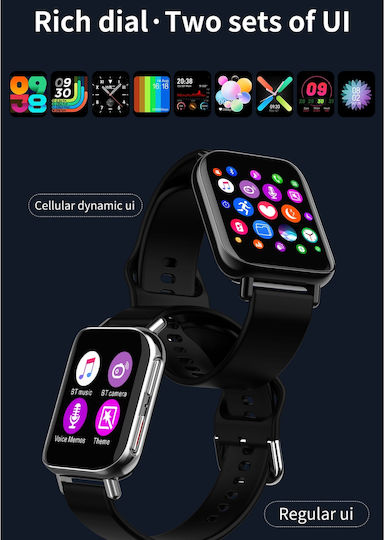 Smartwatch Qwath Idealstore Incoming Call Function Sleep Monitor Heart Rate Monitor Blood Pressure Fitness Tracker 1.54 Inch Tft Screen Ip67 Waterproof Compatible Ios Android Black