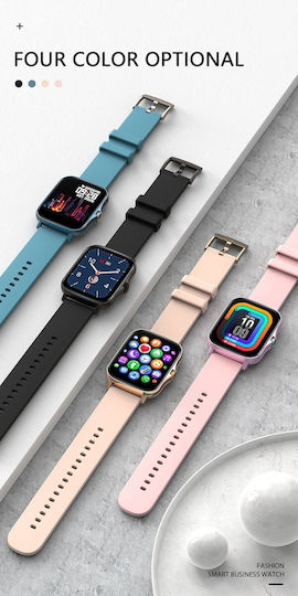 Smartwatch Y20 Squarestyle Idealstore Waterproof Hd Screen 1.7 Inch Compatible Android Ios Bluetooth Notifications Sports Pedometer Heart Rate Monitor Gold