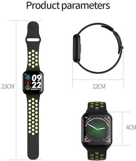 Smartwatch Force Sport8 Ecran TFT de 1,3 Inch Monitorizare Ritm Cardiac Somn Senzor 3D Pedometrul pentru Măsurarea Pașilor Calorii Arse Funcție Anti-pierdere Compatibilitate Android iOS Negru-verde