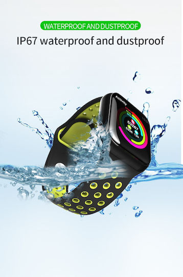 Smartwatch Force Sport8 Ecran TFT de 1,3 Inch Monitorizare Ritm Cardiac Somn Senzor 3D Pedometrul pentru Măsurarea Pașilor Calorii Arse Funcție Anti-pierdere Compatibilitate Android iOS Negru-verde
