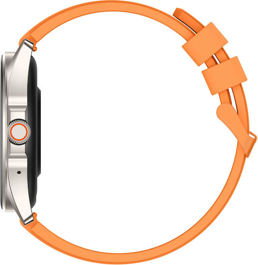 Delta Pro Smartwatch Idealstore 1.43" Amoled тъчскрийн Android Ios високоговорител Bluetooth обаждане аларма време гласов асистент фитнес тракер женска функция монитор на сърдечната честота монитор на кръвното налягане SpO2 оксиметър мулти-спорт оранжев
