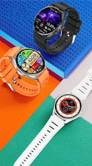 Delta Pro Smartwatch Idealstore 1.43" Amoled тъчскрийн Android Ios високоговорител Bluetooth обаждане аларма време гласов асистент фитнес тракер женска функция монитор на сърдечната честота монитор на кръвното налягане SpO2 оксиметър мулти-спорт оранжев