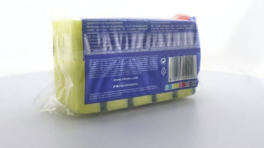 Vileda Tip Top Set Dish Sponges Yellow 5 Pieces