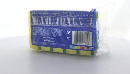Vileda Tip Top Set Dish Sponges Yellow 5 Pieces
