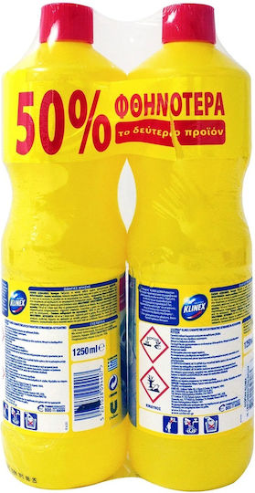 Klinex Ultra Protection Παχύρρευστη Χλωρίνη με Άρωμα Lemon 2x1.25lt