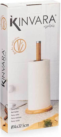 Kinvara Βάση για Χαρτί Κουζίνας Ξύλινη Μπεζ 15x5x32cm